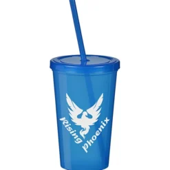 Translucent Stadium Cup with Lid & Straw - 20 oz