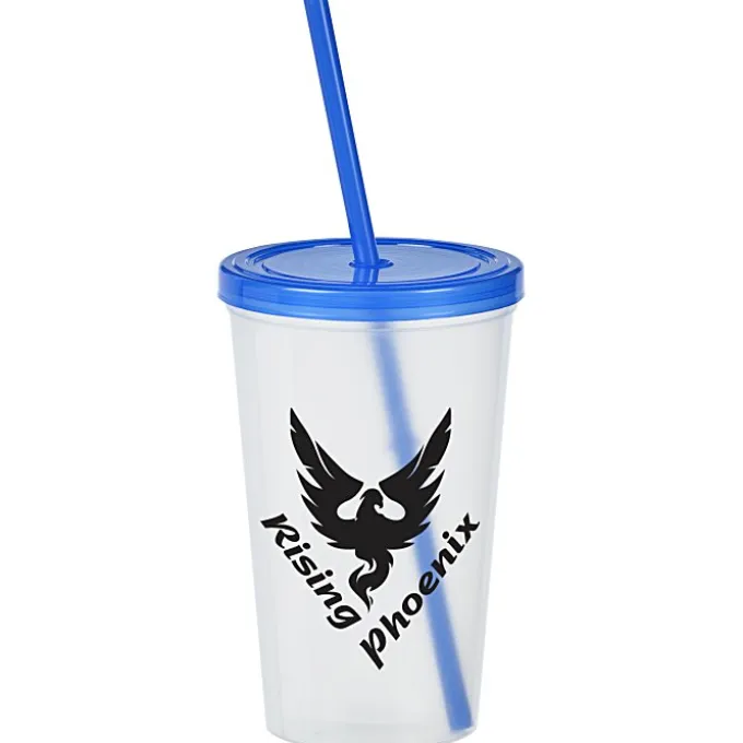Translucent Stadium Cup with Lid & Straw - 20 oz