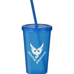 Translucent Stadium Cup with Lid & Straw - 20 oz