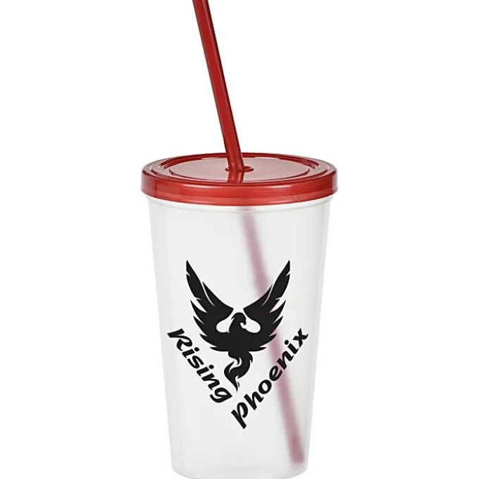 Translucent Stadium Cup with Lid & Straw - 20 oz