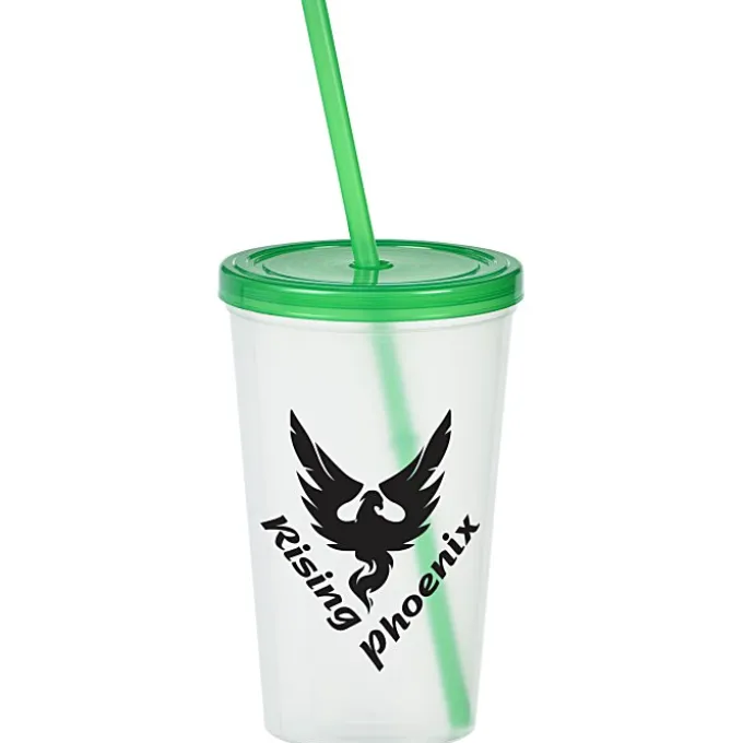 Translucent Stadium Cup with Lid & Straw - 20 oz