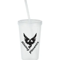 Translucent Stadium Cup with Lid & Straw - 20 oz