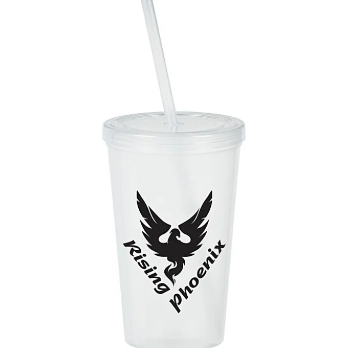 Translucent Stadium Cup with Lid & Straw - 20 oz