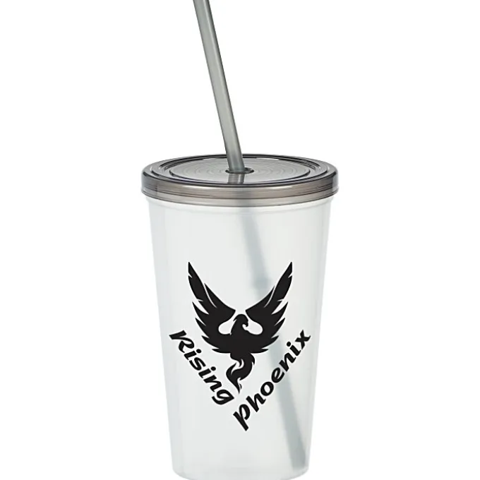 Translucent Stadium Cup with Lid & Straw - 20 oz