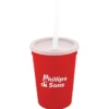 Translucent Stadium Cup with Lid & Straw - 12 oz