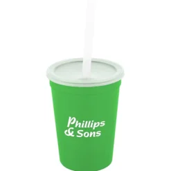 Translucent Stadium Cup with Lid & Straw - 12 oz