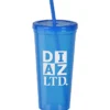 Translucent Stadium Cup with Lid & Straw - 24 oz