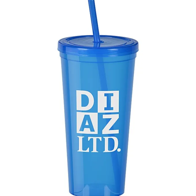 Translucent Stadium Cup with Lid & Straw - 24 oz