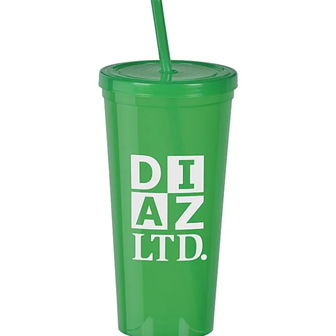 Translucent Stadium Cup with Lid & Straw - 24 oz