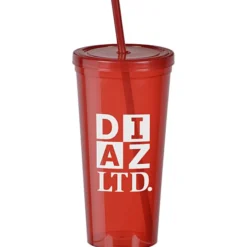 Translucent Stadium Cup with Lid & Straw - 24 oz