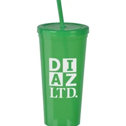 Translucent Stadium Cup with Lid & Straw - 24 oz