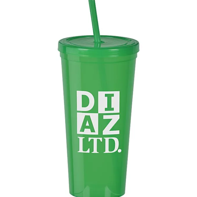 Translucent Stadium Cup with Lid & Straw - 24 oz