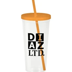 Translucent Stadium Cup with Lid & Straw - 24 oz