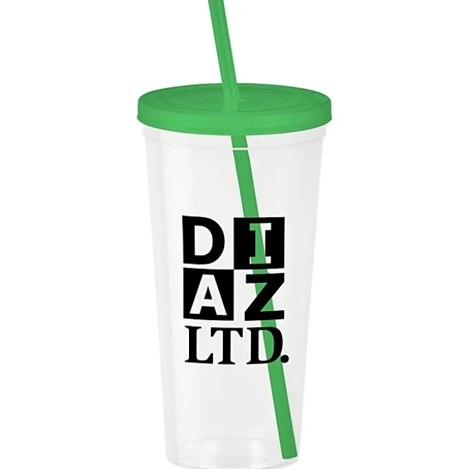 Translucent Stadium Cup with Lid & Straw - 24 oz