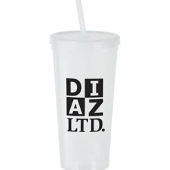Translucent Stadium Cup with Lid & Straw - 24 oz