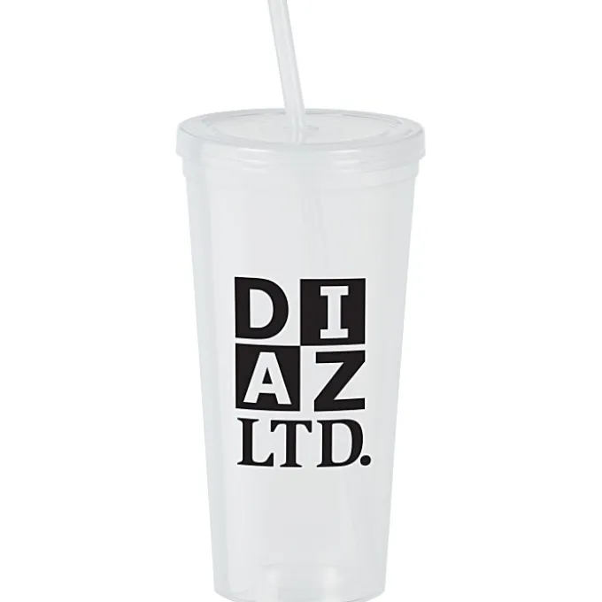 Translucent Stadium Cup with Lid & Straw - 24 oz