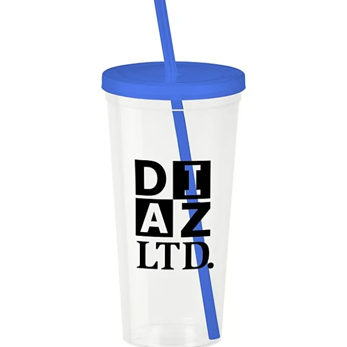 Translucent Stadium Cup with Lid & Straw - 24 oz