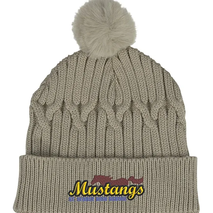 Traverse Cable Knit Pom Beanie