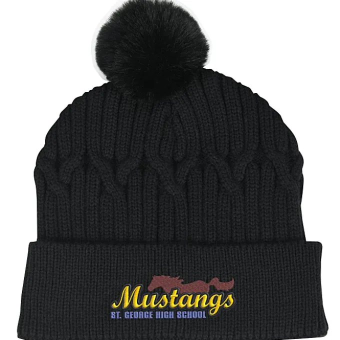 Traverse Cable Knit Pom Beanie