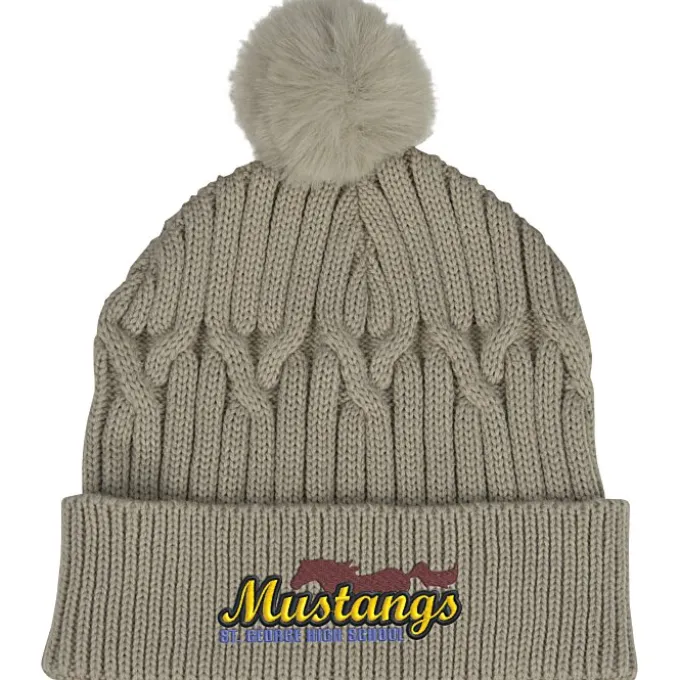 Traverse Cable Knit Pom Beanie