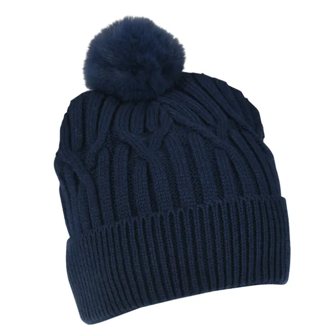 Traverse Cable Knit Pom Beanie