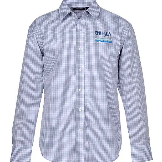 Tricolor Plaid Wrinkle Resistant Untucked Shirt - Men's