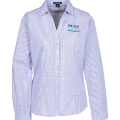 Tricolor Plaid Wrinkle Resistant Shirt - Ladies'