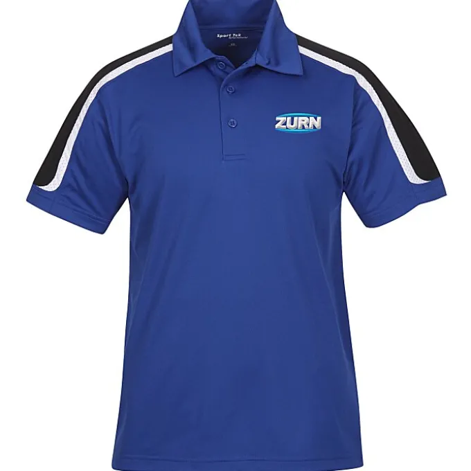 Tricolor Shoulder Accent Performance Polo - Men's