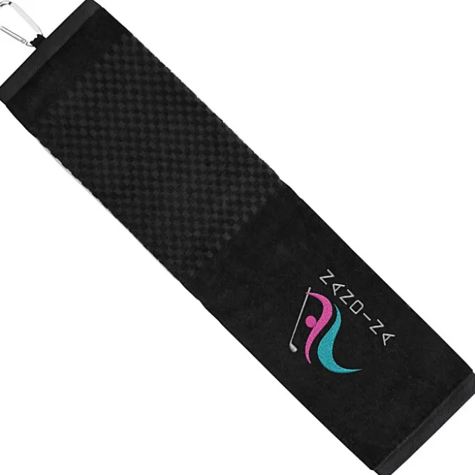 Trifold Scrubber Golf Towel with Carabiner Clip
