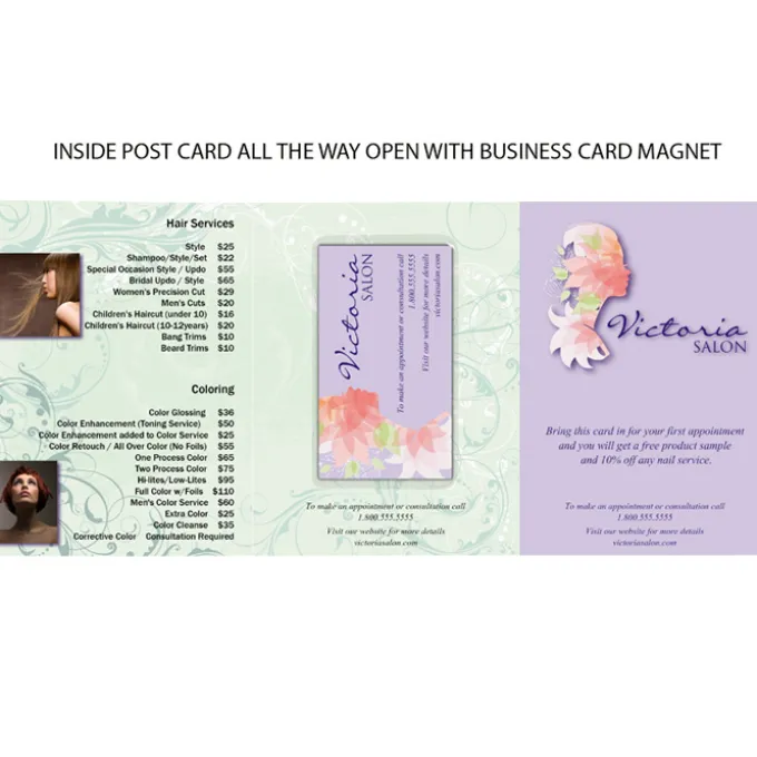 Tri-Fold SuperSeal Postcard with Magnet - 6 inches x 13 1/4 inches
