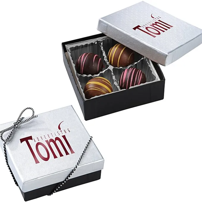 Truffles - 4-Pieces - Silver Box