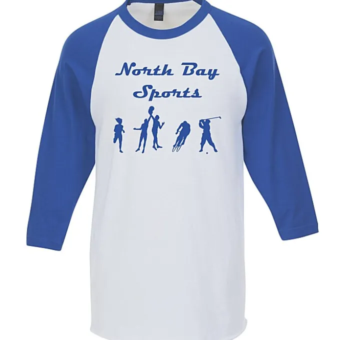 Tultex Fine Jersey 3/4 Sleeve Raglan T-Shirt - White