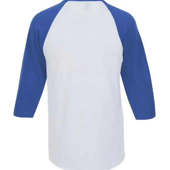 Tultex Fine Jersey 3/4 Sleeve Raglan T-Shirt - White