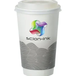 Turbulent Waves Full Color Insulated Paper Cup with Lid - 16 oz.