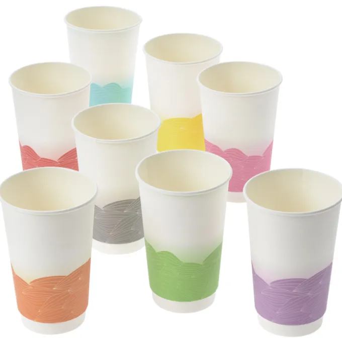 Turbulent Waves Full Color Insulated Paper Cup with Lid - 16 oz.
