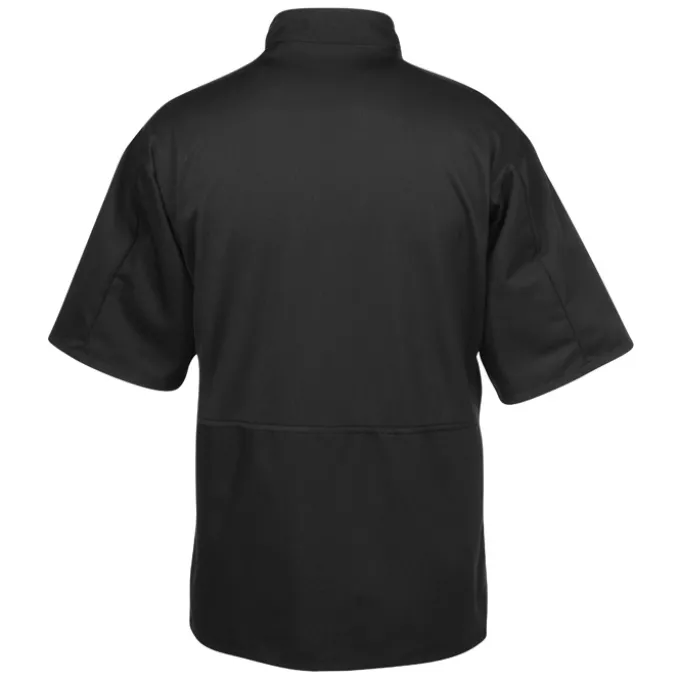 Twelve Cloth Button Short Sleeve Chef Coat with Mesh Back