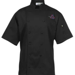 Twelve Cloth Button Short Sleeve Chef Coat with Mesh Back