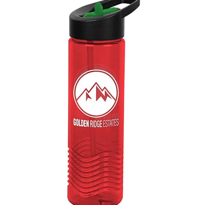 Twist Water Bottle with Two-Tone Flip Straw Lid - 24 oz