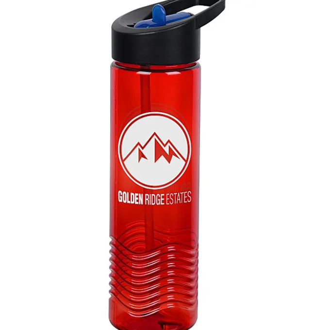 Twist Water Bottle with Two-Tone Flip Straw Lid - 24 oz