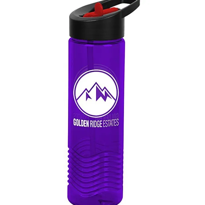 Twist Water Bottle with Two-Tone Flip Straw Lid - 24 oz