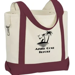 Two-Tone Accent Gusseted Tote Bag
