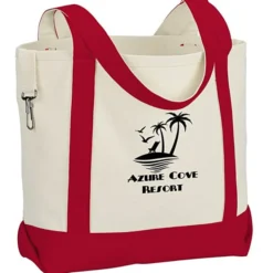 Two-Tone Accent Gusseted Tote Bag