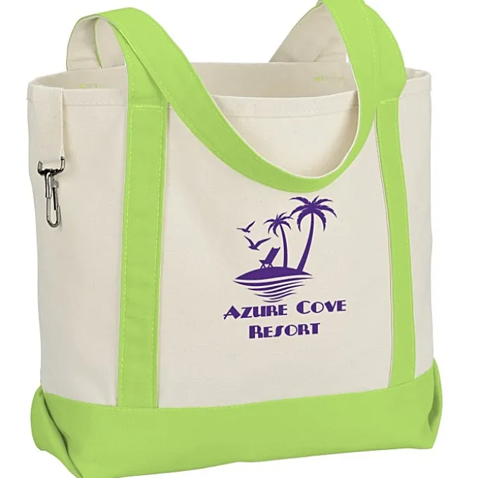 Two-Tone Accent Gusseted Tote Bag