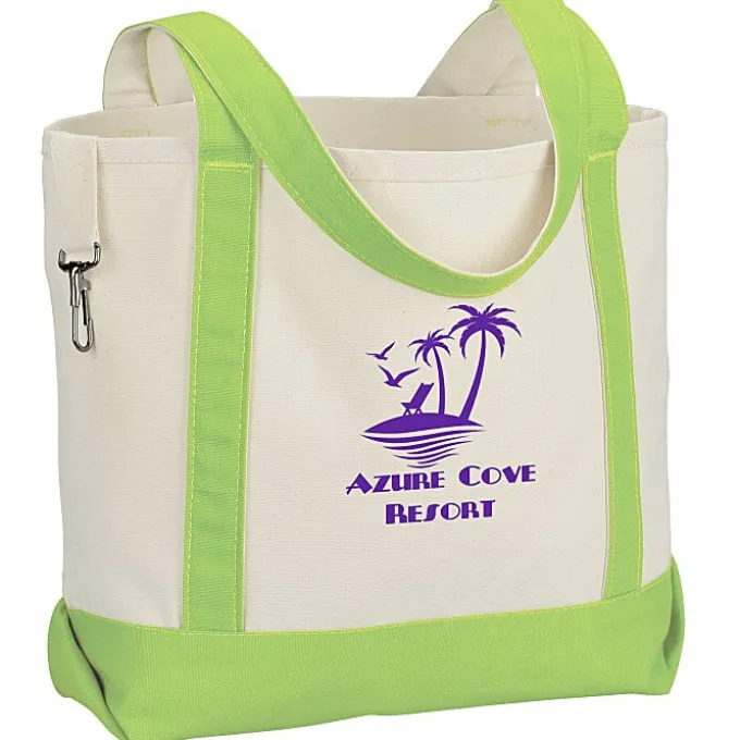 Two-Tone Accent Gusseted Tote Bag