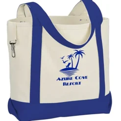 Two-Tone Accent Gusseted Tote Bag