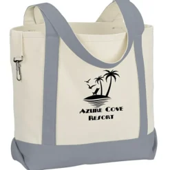 Two-Tone Accent Gusseted Tote Bag