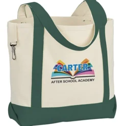Two-Tone Accent Gusseted Tote Bag - Full Color