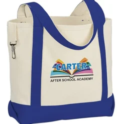Two-Tone Accent Gusseted Tote Bag - Full Color