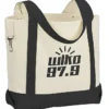 Two-Tone Accent Gusseted Tote Bag - 24 hr