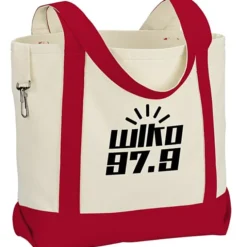 Two-Tone Accent Gusseted Tote Bag - 24 hr